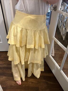 Antonio Melani Ruffle Butter Yellow Skirt